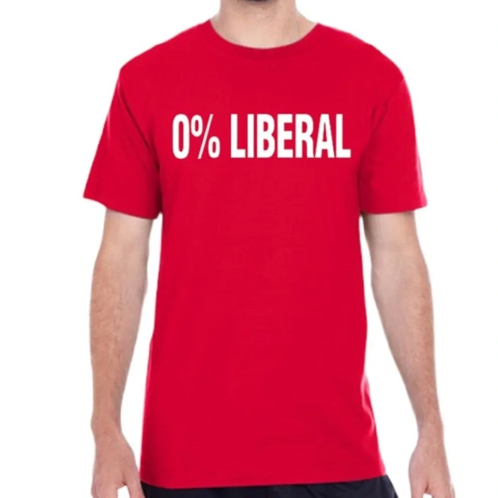 NEW LAT Apparel Unisex “0% Percent Liberal” Short Sleeve T Shirt XL